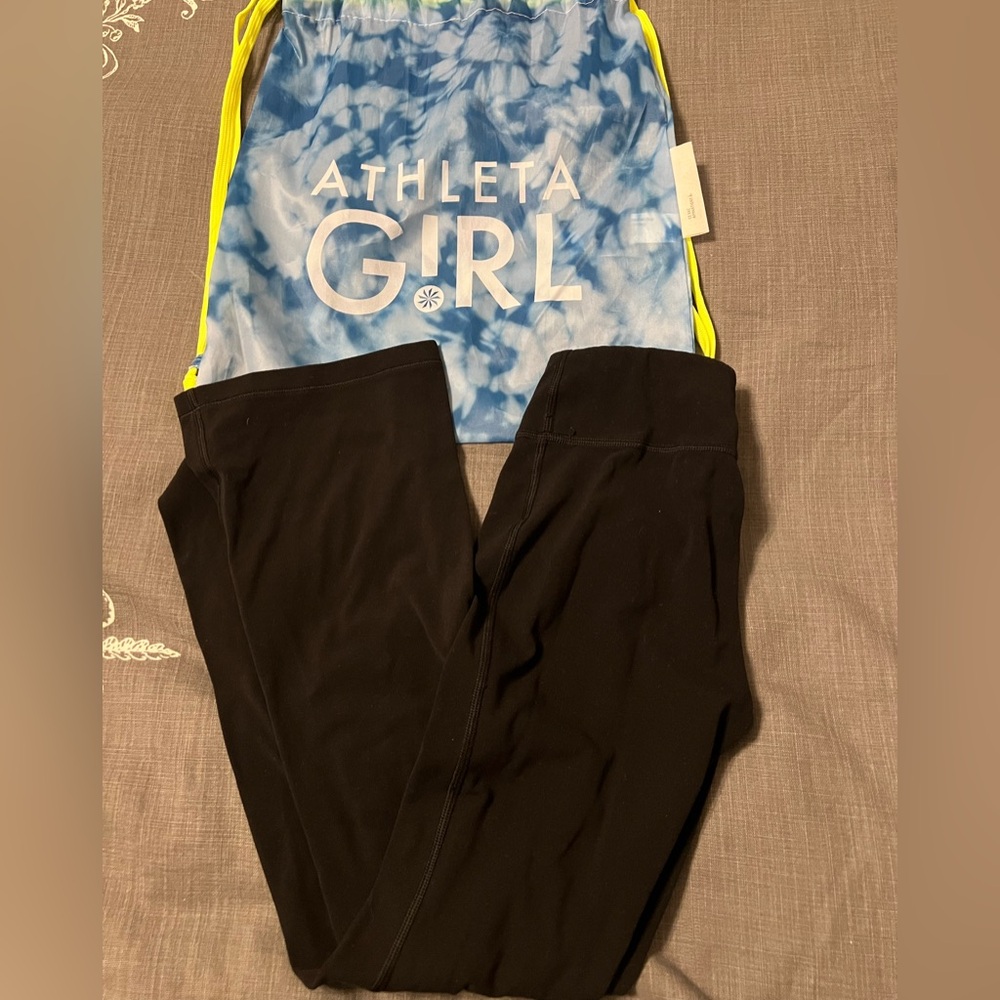 Athleta Girl High Rise Chit Chat Flare Black Leggings